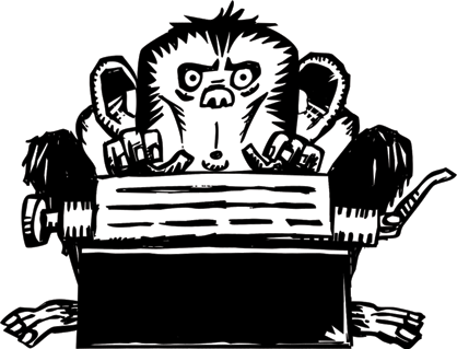 Monkey at a typewriter
